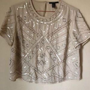 Sequin blush crop top